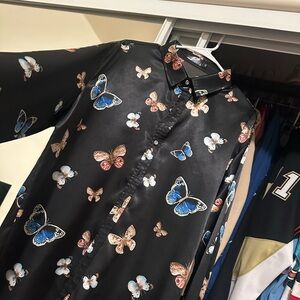 Butterfly themed dress shirt unisex